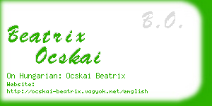 beatrix ocskai business card